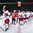 PARIS, FRANCE - MAY 15: Players from Norway and Belarus shake hands following a 4-3 Belarus win during preliminary round action at the 2017 IIHF Ice Hockey World Championship. (Photo by Matt Zambonin/HHOF-IIHF Images)
